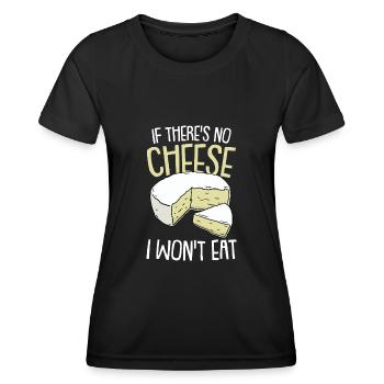 Cheese Cheese Cheddar Mouse Cheese Piece Saying Gift - Women's Functional T-Shirt - black - Front - AI Model Female 172 light (172cm)