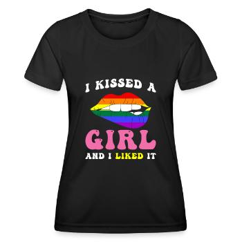 LGBTQ Phrase de la légune - T-shirt sport Femme - noir - Devant - AI Model Female 172 light (172cm)