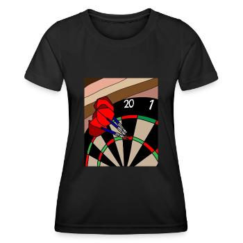 Jeu de fléchettes Joueurs avec fléchettes - T-shirt sport Femme - noir - Devant - AI Model Female 172 light (172cm)