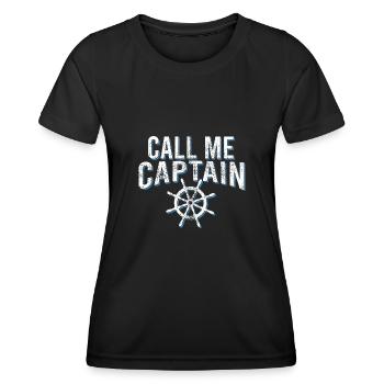 Capitaine - T-shirt sport Femme - noir - Devant - AI Model Female 172 light (172cm)