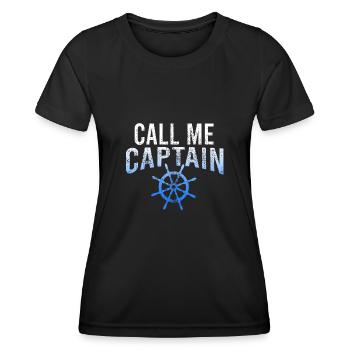Capitaine - T-shirt sport Femme - noir - Devant - AI Model Female 172 light (172cm)