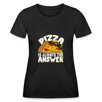 Pizza Pizza Pizza Pizzaiolo cadeau - T-shirt sport Femme - noir - Devant - AI Model Female 172 light (172cm)
