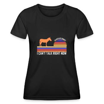 Esel - Frauen Funktions-T-Shirt - Schwarz - Vorne - AI Model Female 172 light (172cm)