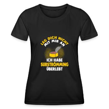 Surströmming Hering Fisch Kotzfisch Stinkefisch - Frauen Funktions-T-Shirt - Schwarz - Vorne - AI Model Female 172 light (172cm)