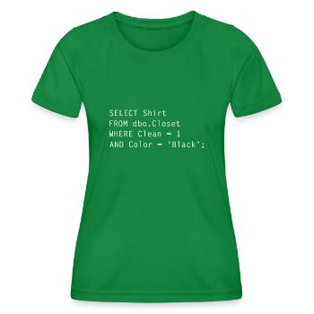 Funny Programmer Programming Language Phyton Java - Frauen Funktions-T-Shirt - Kelly Green - Vorne - AI Model Female 172 dark (172cm)