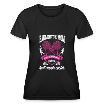 Badminton Mutter Federball Badmintonspieler - Frauen Funktions-T-Shirt - Schwarz - Vorne - AI Model Female 172 light (172cm)