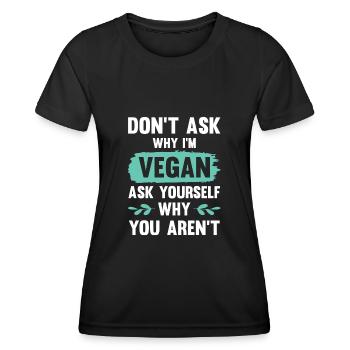 vegan veganer - Frauen Funktions-T-Shirt - Schwarz - Vorne - AI Model Female 172 light (172cm)