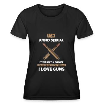 Ammunition Sexually, I Love Guns, Gun Owners - Women's Functional T-Shirt - black - Front - AI Model Female 172 light (172cm)