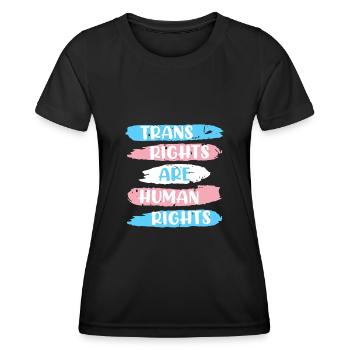 Transights are Human Rights Transgender - T-shirt sport Femme - noir - Devant - AI Model Female 172 light (172cm)