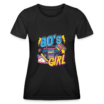 80s girls theme party gift - Women's Functional T-Shirt - black - Front - AI Model Female 172 light (172cm)
