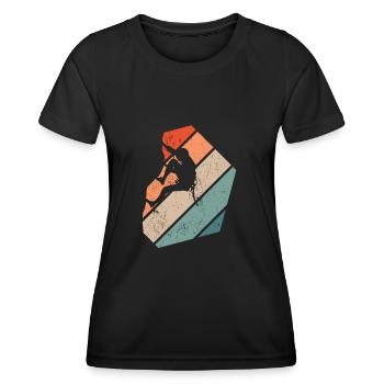 Mountaineering Rock Climbing Vintage - Women's Functional T-Shirt - black - Front - AI Model Female 172 light (172cm)