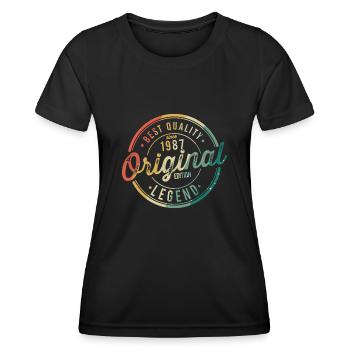 35ème Anniversaire Original 1987 Vintage Cadeau - T-shirt sport Femme - noir - Devant - AI Model Female 172 light (172cm)