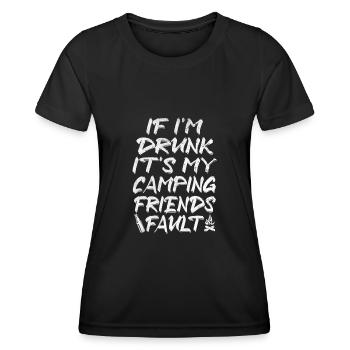 Camping amis - T-shirt sport Femme - noir - Devant - AI Model Female 172 light (172cm)