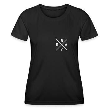 Back Print Rave Kreuz Rave Quote Raver - Frauen Funktions-T-Shirt - Schwarz - Vorne - AI Model Female 172 light (172cm)