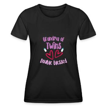 Grand-mère de jumeaux Double béni drôle - T-shirt sport Femme - noir - Devant - AI Model Female 172 light (172cm)