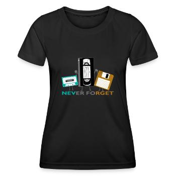 Cassettes Never Forget Cassettes Audio Cassettes - T-shirt sport Femme - noir - Devant - AI Model Female 172 light (172cm)
