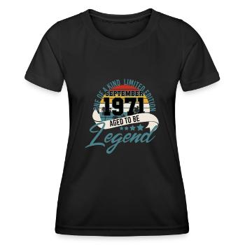 1971 geboren im september - Frauen Funktions-T-Shirt - Schwarz - Vorne - AI Model Female 172 light (172cm)