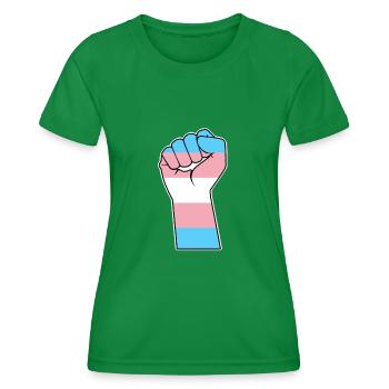 Drapeau transgenre Transsexuel Faust Trans Pride - T-shirt sport Femme - vert - Devant - AI Model Female 172 dark (172cm)
