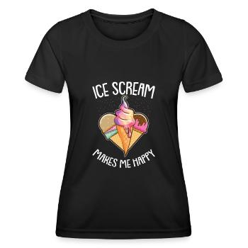Eiskrem Eis Eiscreme Sommer Spruch Geschenk - Frauen Funktions-T-Shirt - Schwarz - Vorne - AI Model Female 172 light (172cm)