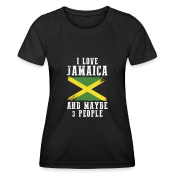 Jamaïque - T-shirt sport Femme - noir - Devant - AI Model Female 172 light (172cm)