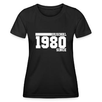 1980 - Frauen Funktions-T-Shirt - Schwarz - Vorne - AI Model Female 172 light (172cm)