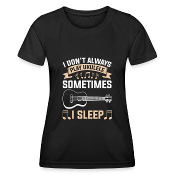 Ukulélé Ukulélé Ukulélé ukulélé joueur de ukulélé - T-shirt sport Femme - noir - Devant - AI Model Female 172 light (172cm)