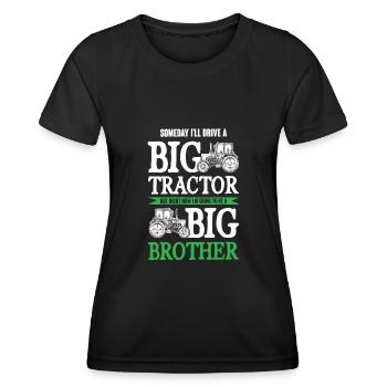 großer traktor großer bruder - Frauen Funktions-T-Shirt - Schwarz - Vorne - AI Model Female 172 light (172cm)