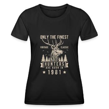 Jäger Gift born in 1981 - Women's Functional T-Shirt - black - Front - AI Model Female 172 light (172cm)