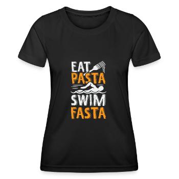 Schwimmen Pasta Nudeln Sport Schwimmer Geschenk - Frauen Funktions-T-Shirt - Schwarz - Vorne - AI Model Female 172 light (172cm)