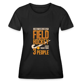 Hockey hockey hockeyeur cadeau - T-shirt sport Femme - noir - Devant - AI Model Female 172 light (172cm)
