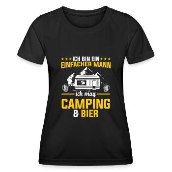 Camping Bier Campingplatz Stellplatz Hobbycamper C - Frauen Funktions-T-Shirt - Schwarz - Vorne - AI Model Female 172 light (172cm)