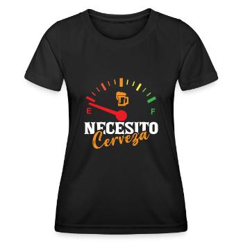 Lustiges Mexikanisches Bier Necesito Cerveza - Frauen Funktions-T-Shirt - Schwarz - Vorne - AI Model Female 172 light (172cm)