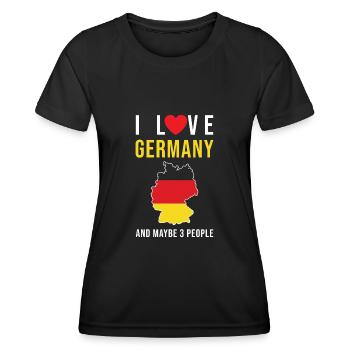 Ich liebe Deutschland Deutsch Flagge - Frauen Funktions-T-Shirt - Schwarz - Vorne - AI Model Female 172 light (172cm)