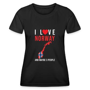 Norwegen Ich liebe Norwegen - Frauen Funktions-T-Shirt - Schwarz - Vorne - AI Model Female 172 light (172cm)