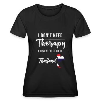Vacances en Thaïlande disant Thaïlande - T-shirt sport Femme - noir - Devant - AI Model Female 172 light (172cm)