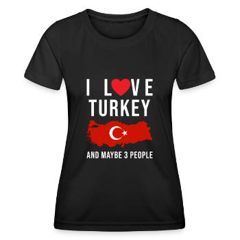 Turquie j'aime la Turquie - T-shirt sport Femme - noir - Devant - AI Model Female 172 light (172cm)