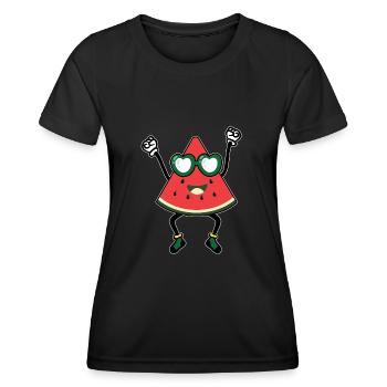 Wassermelone - Frauen Funktions-T-Shirt - Schwarz - Vorne - AI Model Female 172 light (172cm)