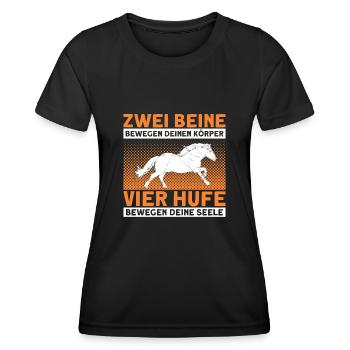 Reiten Reiter Haflinger Geschenk - Frauen Funktions-T-Shirt - Schwarz - Vorne - AI Model Female 172 light (172cm)