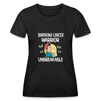 Lymphome combattante Hodgkin-lymphome Cancer des glandes lymphatiques - T-shirt sport Femme - noir - Devant - AI Model Female 172 light (172cm)