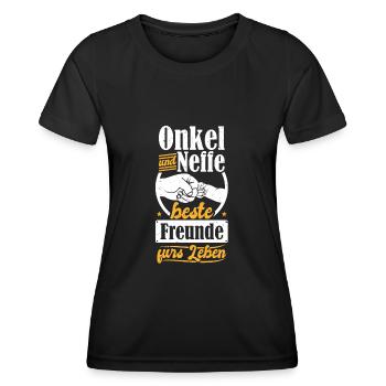 Onkel Neffe beste Freunde Geschenk Vatertag - Frauen Funktions-T-Shirt - Schwarz - Vorne - AI Model Female 172 light (172cm)