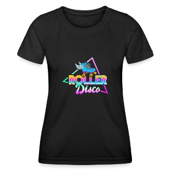 Rollerskates vintage Rollerskates 80 Roller roller roller roller - T-shirt sport Femme - noir - Devant - AI Model Female 172 light (172cm)