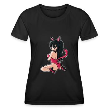 Waifu Manga Otaku Cosplayer Anime - Women's Functional T-Shirt - black - Front - AI Model Female 172 light (172cm)