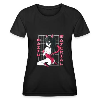 Waifu Material Cosplayer Anime - Frauen Funktions-T-Shirt - Schwarz - Vorne - AI Model Female 172 light (172cm)