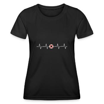 Bademeister Rettungsschwimmer Rettungsring Freibad - Frauen Funktions-T-Shirt - Schwarz - Vorne - AI Model Female 172 light (172cm)