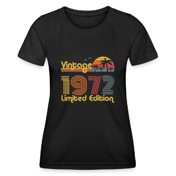Year of birth gift 1972 - Women's Functional T-Shirt - black - Front - AI Model Female 172 light (172cm)
