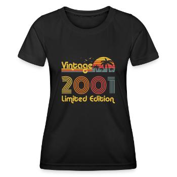 2001 Limited Edition Cool Gift Idea - Women's Functional T-Shirt - black - Front - AI Model Female 172 light (172cm)