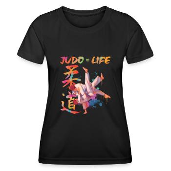 Judo Is Life Taekwondo Ju Jutsu Training Cadeau - T-shirt sport Femme - noir - Devant - AI Model Female 172 light (172cm)