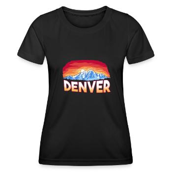 State - Rocky Mountain Sunset - Denver - Frauen Funktions-T-Shirt - Schwarz - Vorne - AI Model Female 172 light (172cm)