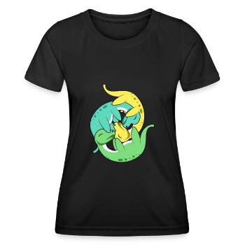 Nessie Hug Hugger und Liebhaber Geschenk - Frauen Funktions-T-Shirt - Schwarz - Vorne - AI Model Female 172 light (172cm)
