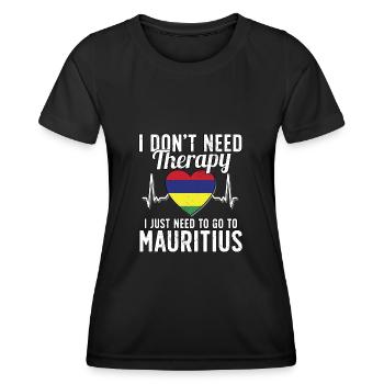 Maurice flag I Maurice Souvenirs - T-shirt sport Femme - noir - Devant - AI Model Female 172 light (172cm)